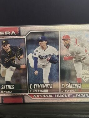 2026 SERIES 1 NL LEAGUE LEADERS SKENES, YAMAMOTO, SANCHEZ #203 SANDGLITTER